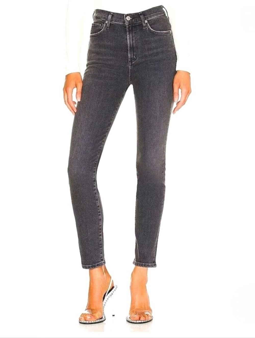 Citizens Of Humanity Olivia Radiant Gray High Rise Slim Jeans Womens Size 29